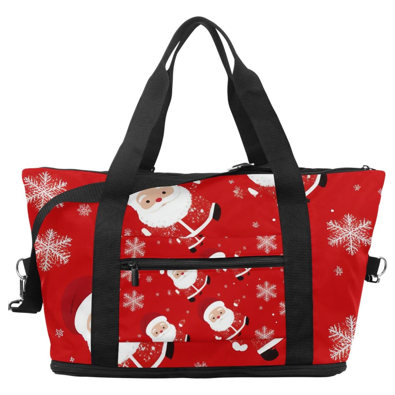 Reisetasche mit Weihnachtsmann-Schneeflocken, erweiterbar, Wochenendtasche, Übernachtungstasche, wasserdicht, Sport, Fitnessstudio, Krankenhaus-Tasche, Mehrfarbig 13, Eine Größe, Reisetasche