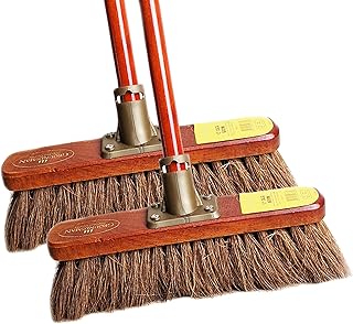 12” Soft Broom Natural Coco Bristles Cleani...,