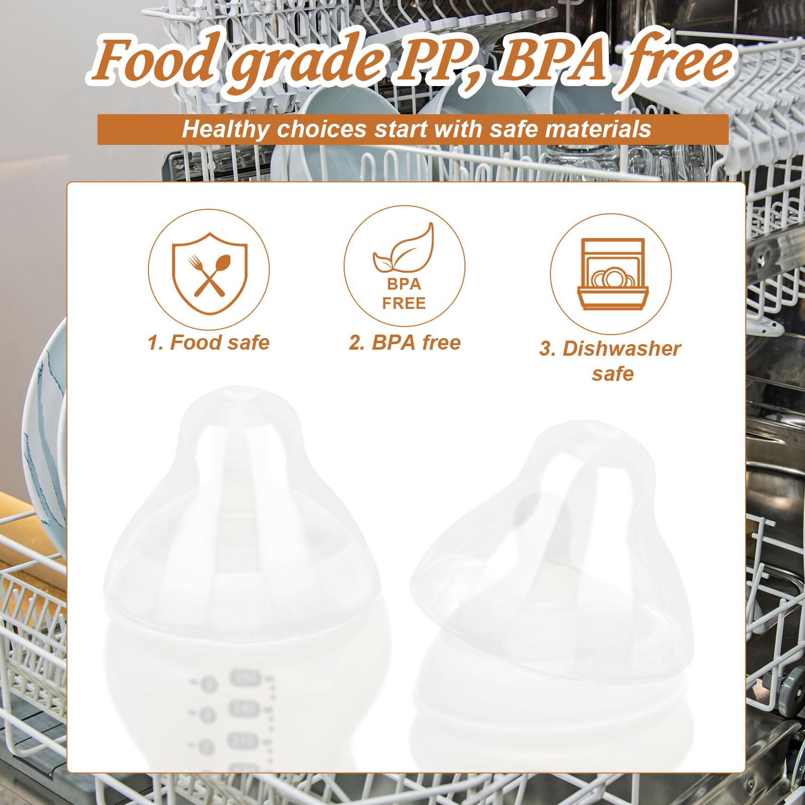 lasuroa 4pz Tappi di Ricambio Bottiglie Bambini per Tommee Tippee, Sigillo Antigocciolamento e Tappi Senza BPA Progettati per Bottiglie da 5oz e 9oz