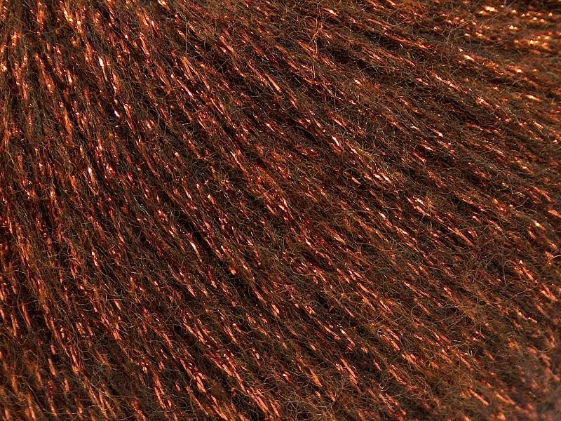 Miniatura 6 de Copper Brown Night Star - Hilo metálico de mezcla de lana de cadena de peso DK, 1.76 oz (1.75 onzas) 656.2 ft (218 yardas)