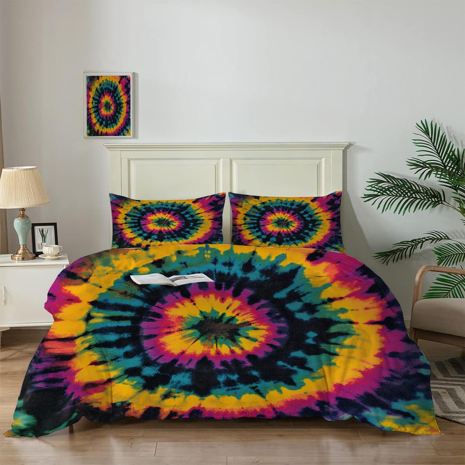 Housse de couette imprimée tie-dye pour une chambre moderne et cocooning
