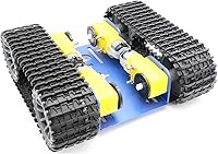 Vista 6 de Kit de chasis de tanque RC con 4 motores DC TT para Arduino UNO R3/Raspberry Pie/STEAM Education, TT04 Metal Crawler Smart Tank Car Chassis Platform
