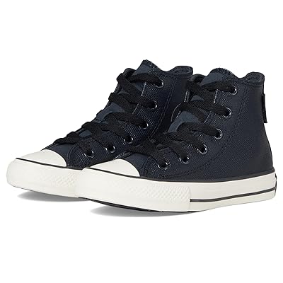Converse Kids Chuck Taylor All Star Water Repellent Leather (Little Kid) Boys Shoes Shadow Woods/Black/Egret