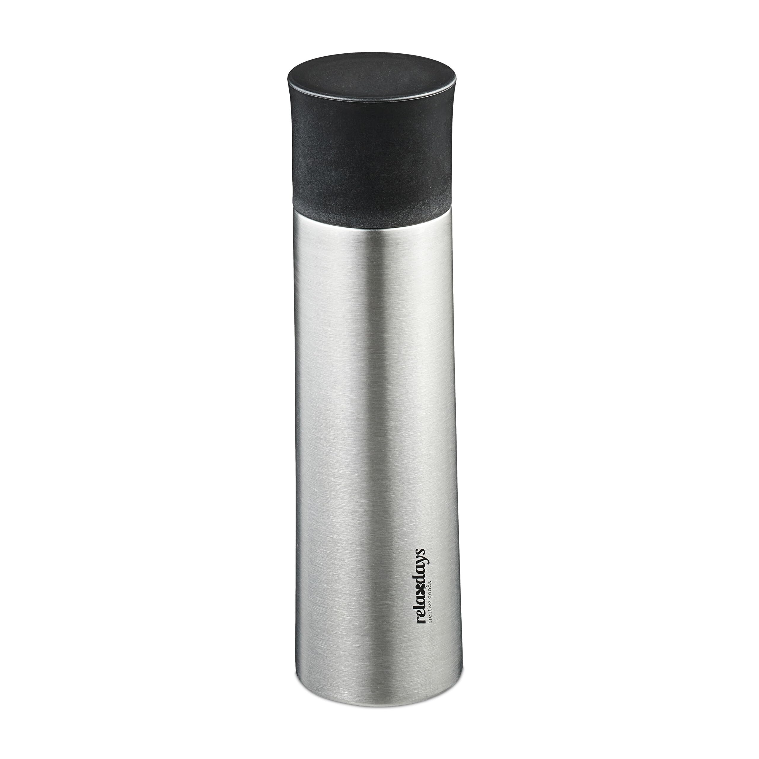 Relaxdays Drinks Bottle Stainless Steel, 500 ml, Vacuum Insulated, Leakproof