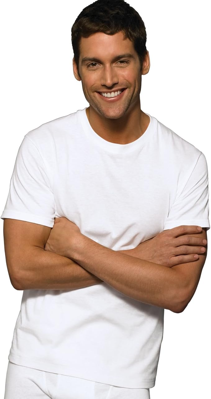 Hanes Classic Mens White Crew Neck T 