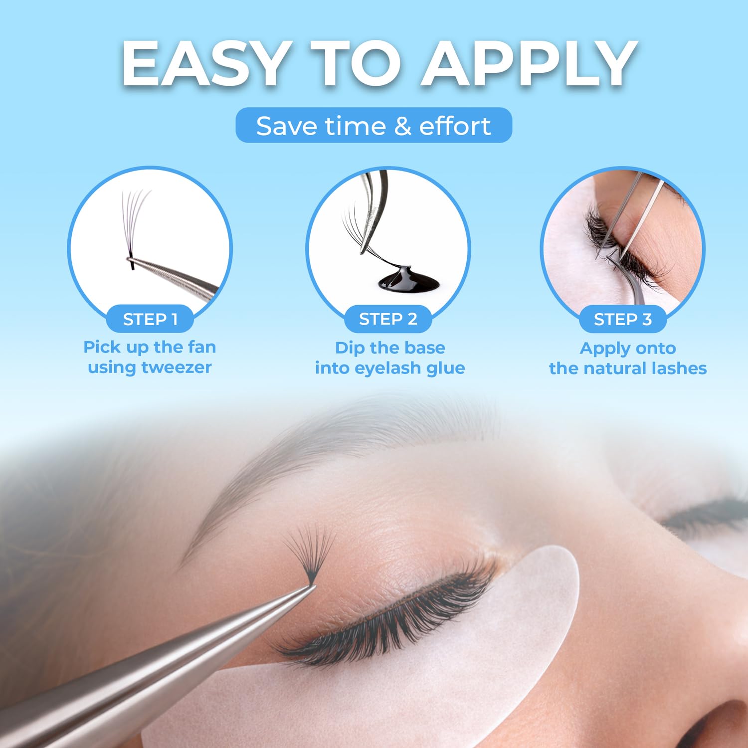 TEGAN LASH Narrow Premade Lash Fans, 680 Fans Lash Tray, From 3D–10D, 0.05 Thickness, C Curl, 9-15mm Mix Length, Thin Base, Handmade Volume Lash Extensions(10D-0.05-C)