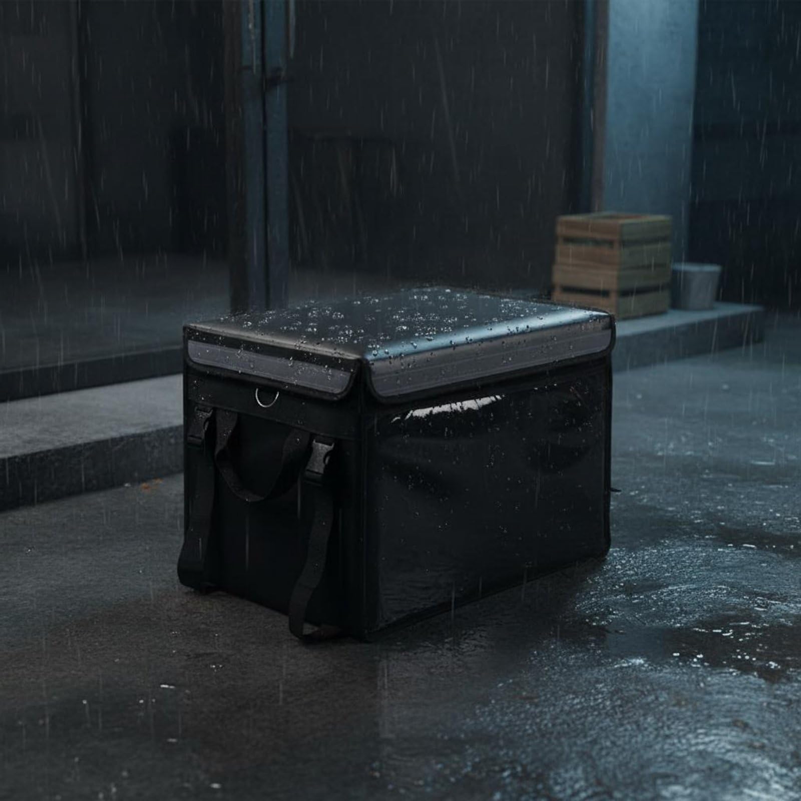 Caja de Transporte de Alimentos Insulada con Lining Térmico Impermeable de PVC Estabilidad Refuerzo Ideal para Reparto de Restaurantes Catering Entregas Profesionales, 62L, Set Básico