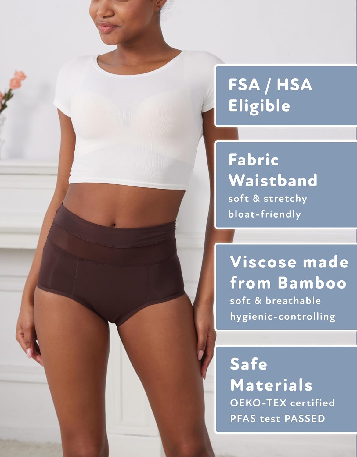 Goat Union Overnight Period Underwear for Women Heavy Flow, Leakproof Menstrual Panties Full Coverage image 5