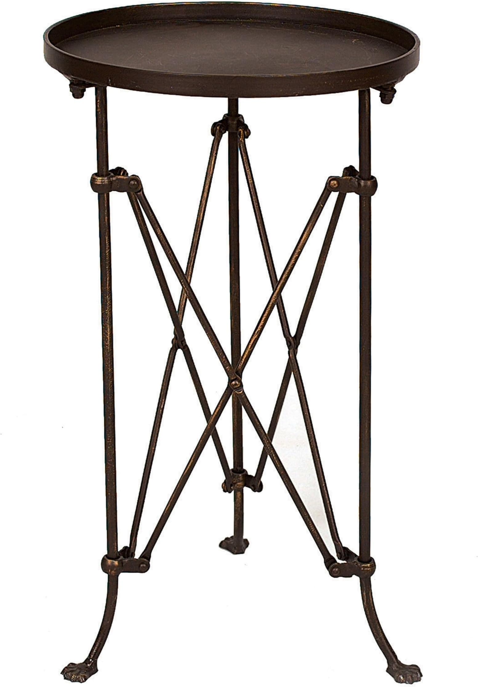 Creative Co-Op Round Bronze Metal Accent Table