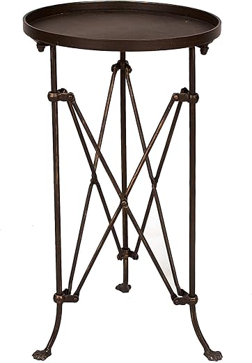Bronze Round Metal Accent Table