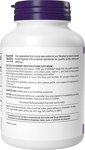 Miniatura 8 de Webber Naturals Collagen30 con ácido hialurónico, péptidos de colágeno bioactivos, 180 tabletas, ayuda a reducir las arrugas de los ojos y la línea