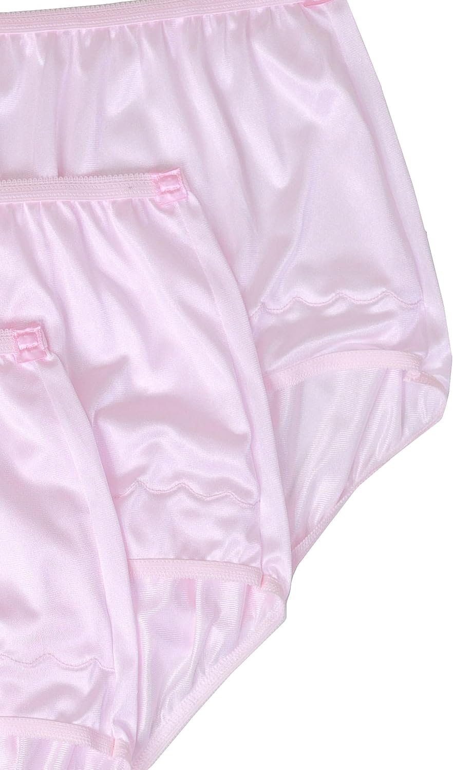 Dixie Belle Women's Underwear Nylon Brief High Waist Scallop Trim 3-Pack 719 - Image 3