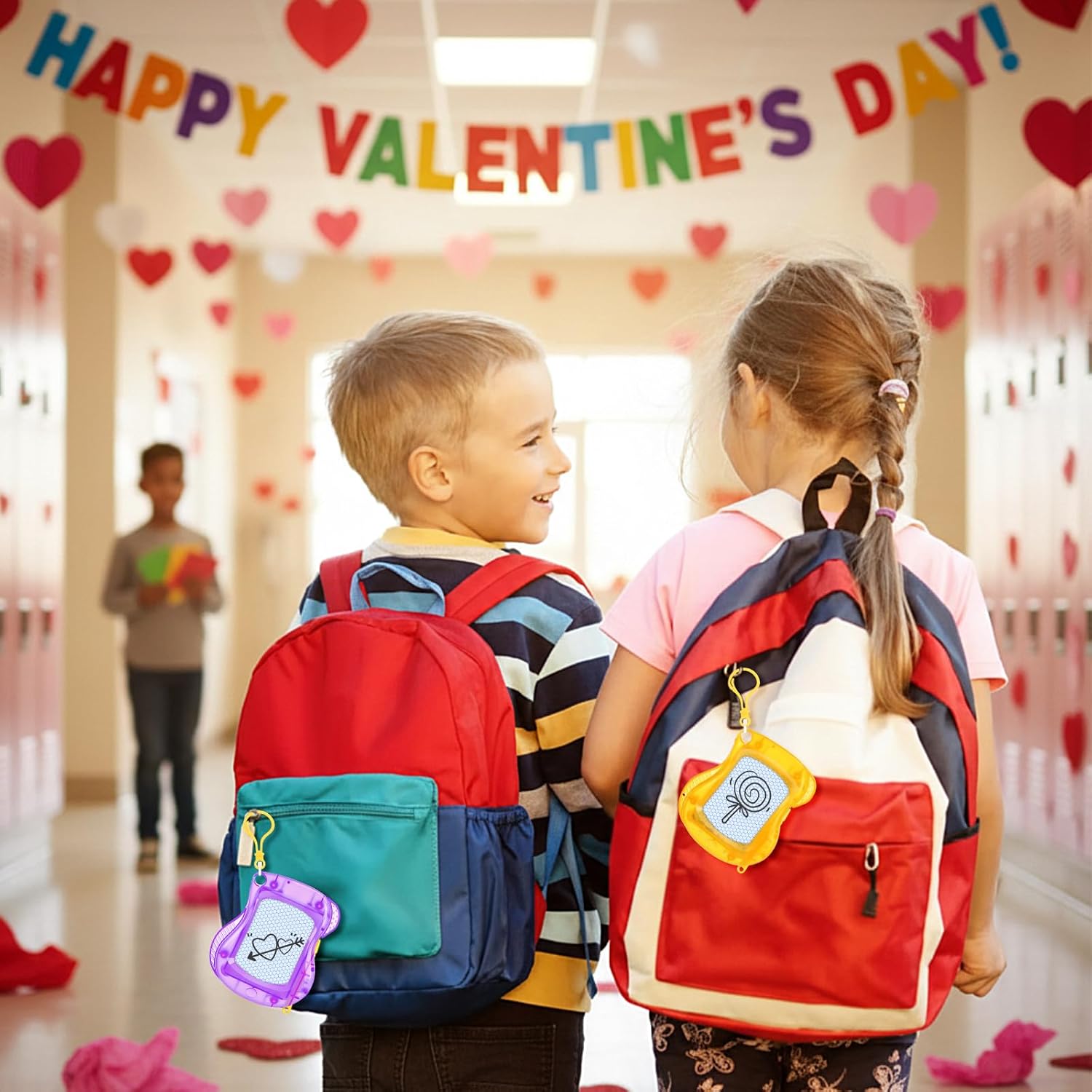 Capoda 24 Pack Valentines Day Mini Magnetic Drawing Board with Valentine Cards Magnetic Drawing Board Party Favors Bulk Erasable Doodle Sketch Valentines Gifts for Kids Classroom Prize(Heart)