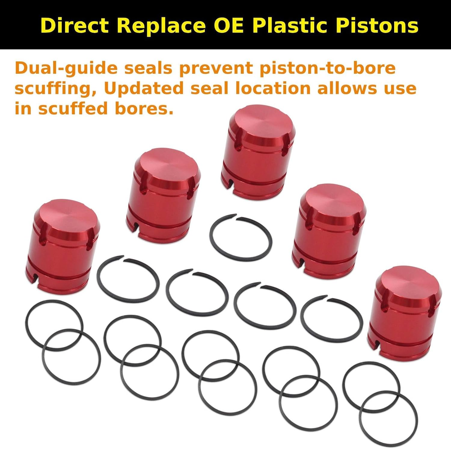 5Pcs Billet Aluminun Accumulator Piston Kit for 1999-on Chrysler Dodge Jeep Ram 45RFE 545RFE 65RFE 66RFE 68RFE Transmission (Pistons No Cover)