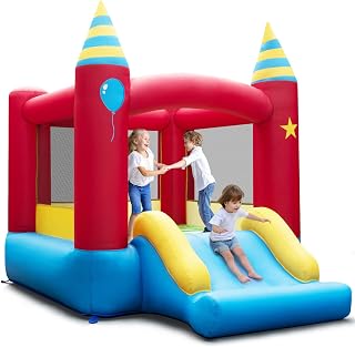 Inflatable Water Slides, Inflatable Kids Bounce House Outdoor Indoor Slide Bounce Castle, Backyard Water Park Jumping Castle, Slide, Cannon for Indoor Outdoor Parties