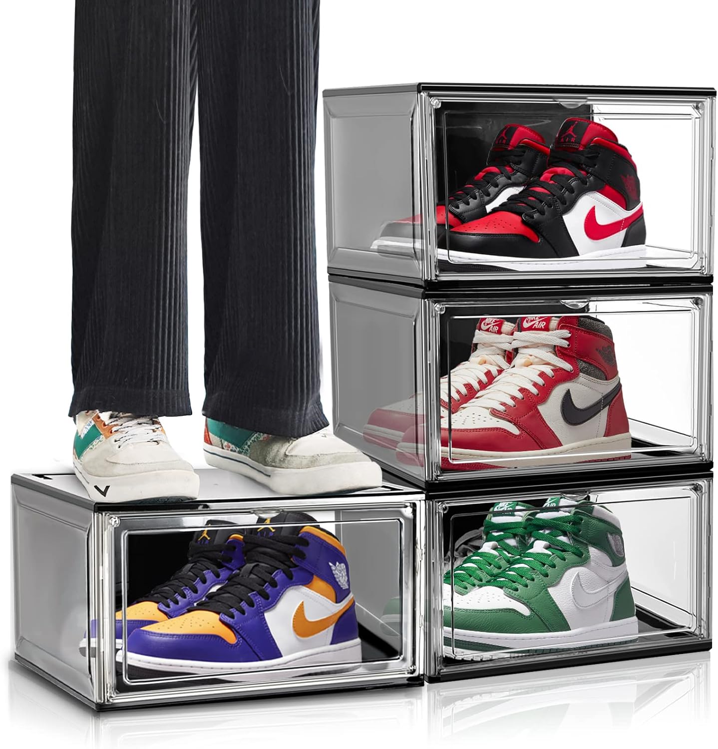 EDS FAM 4 Pack Sneaker Storage for Sneakerheads with