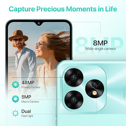 Miniatura 5 de UMIDIGI A15C (8+8GB RAM+128GB ROM) Android 13 NFC teléfono celular desbloqueado, cámara AI ultra clara de 48 MP, teléfono inteligente de batería de