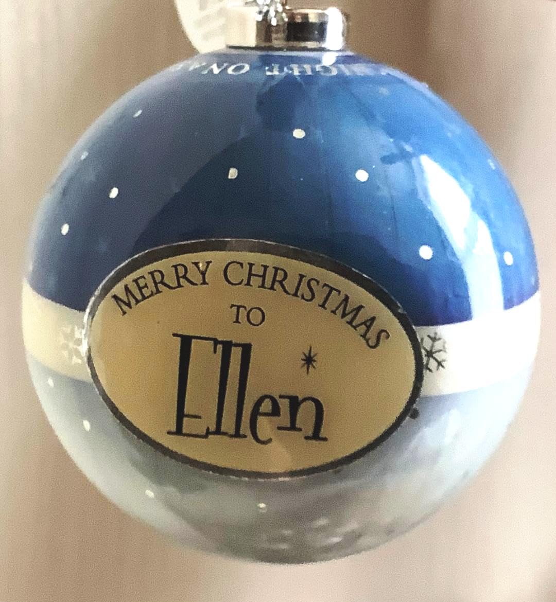 Personalised Multicoloured Name Bauble Christmas Xmas Tree Decoration (Ellen)