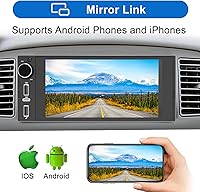 Vista 5 de Single Din Touchscreen Radio Wireless Apple Car Play Wireless Android Auto, 6In Single Din Car Stereo with Mirror Link Bluetooth FM GPS Navigation