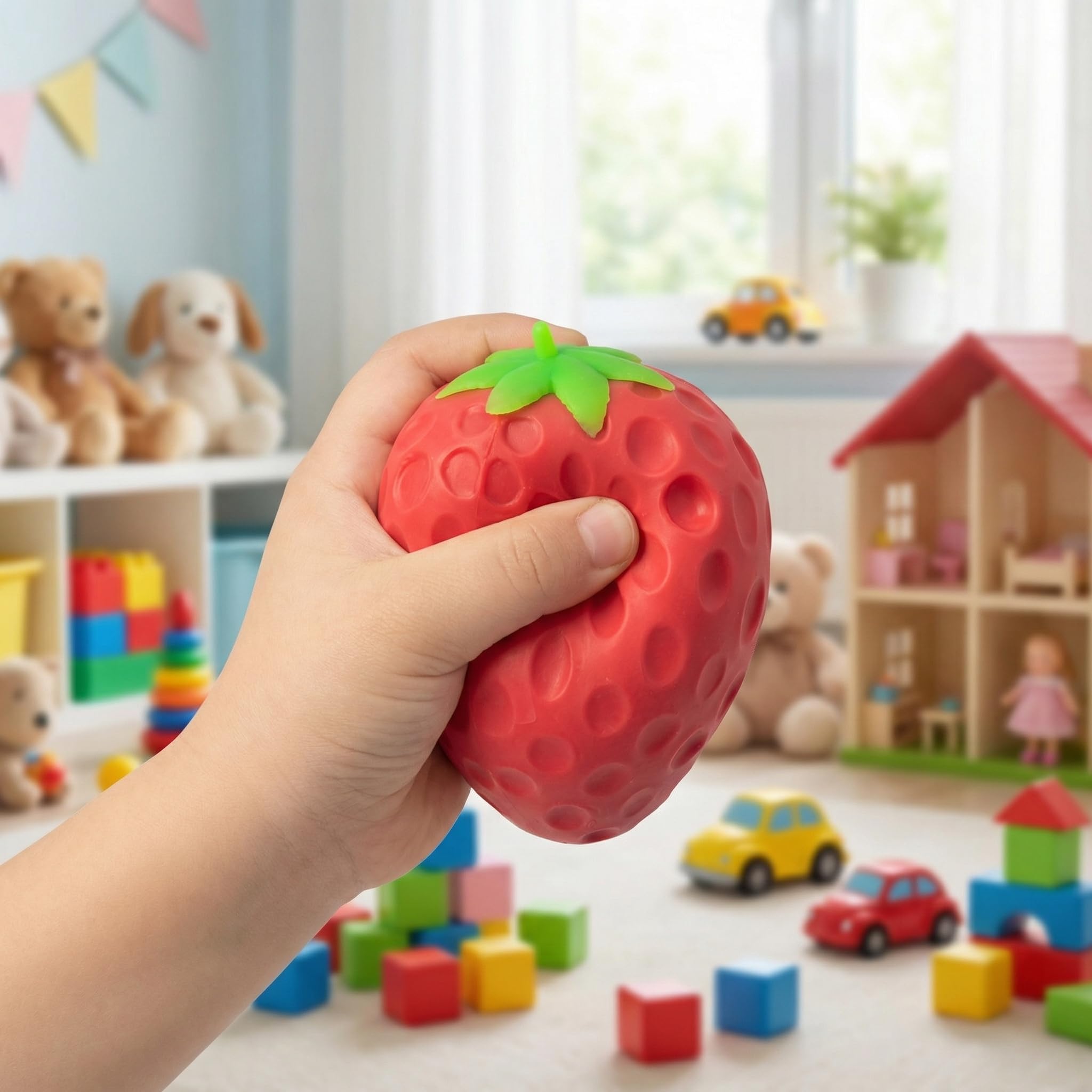 Wyciskane kulki owocowe, realistyczna truskawkowa antystresowa, gniotki ze smoczych owoców, miękkie, relaksator dla dzieci i dorosłych, sensoryczna owocowa zabawka