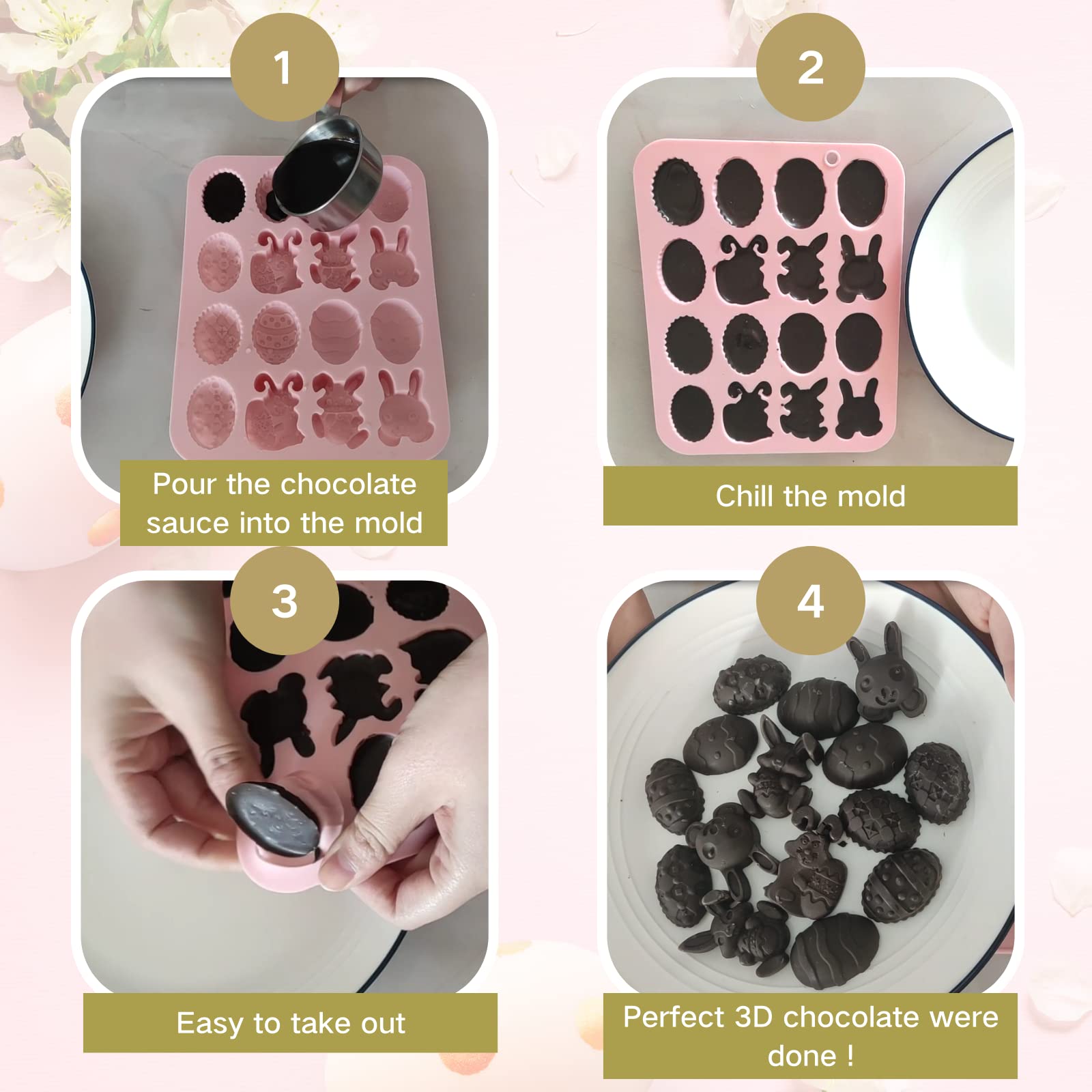 Stampini Pasquali In Silicone - 2 Pezzi Per Conigli E Uova, Per Dolci E Cioccolato - Foto 11