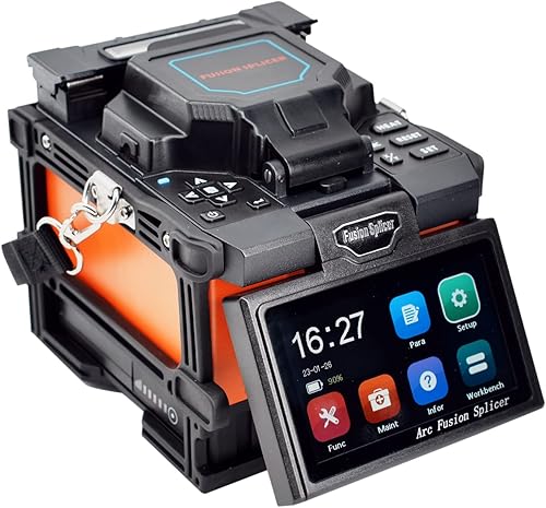 QIIRUN Fibra óptica Fusion Splicer Core Alignment 6s empalme y calefacción 20s Kit de empalme de fusión completamente automático con pantalla táctil