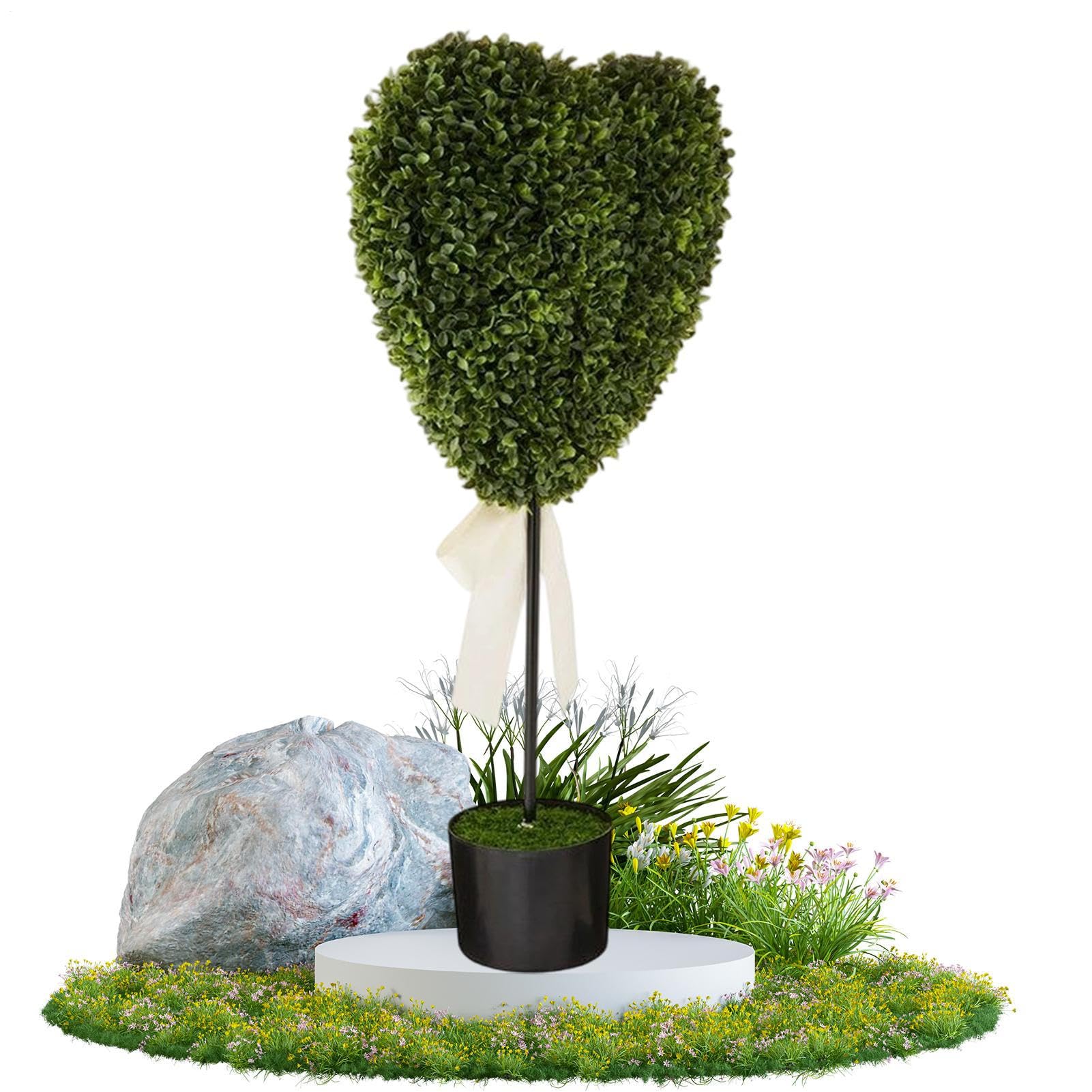 Plante artificielle en pot intérieur extérieur cœur pour déco jardin terrasse maison