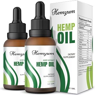 (2-Pack) Hemp Oil Drops High Potency - for Pain Relief, Skin, Anxiety Maximum Strength Natural Hemp Oil - Organic Hemp Oils Extract Relieve Good Mood
