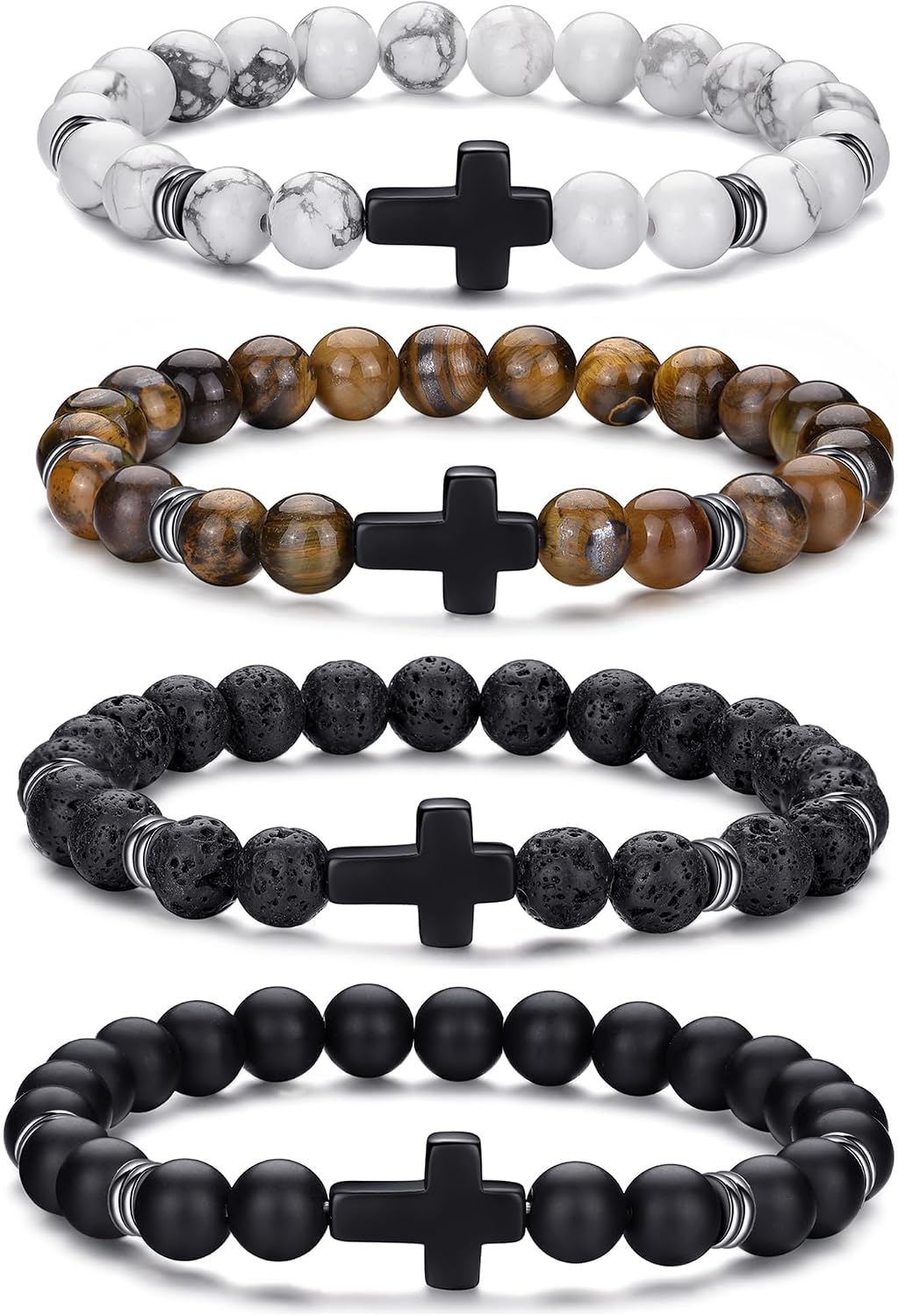 Set de pulseras para hombre en piedras naturales