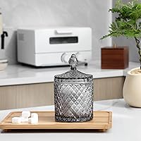 Vista 5 de rejomiik - Paquete de 2 tarros de vidrio para bastoncillos con tapa, frascos de apothicaria con tapa para dispensadores de envases de baño