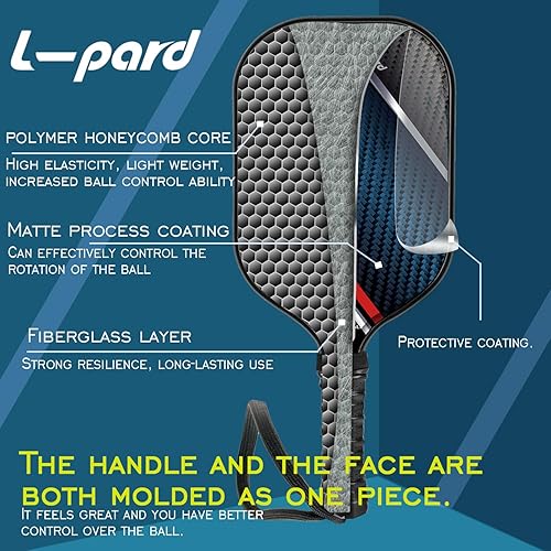 Miniatura 2 de Paletas de pickleball, juego de pickleball de superficie de fibra de vidrio con 2 raquetas de pickleball y 4 bolas de pickleball, juego de paletas