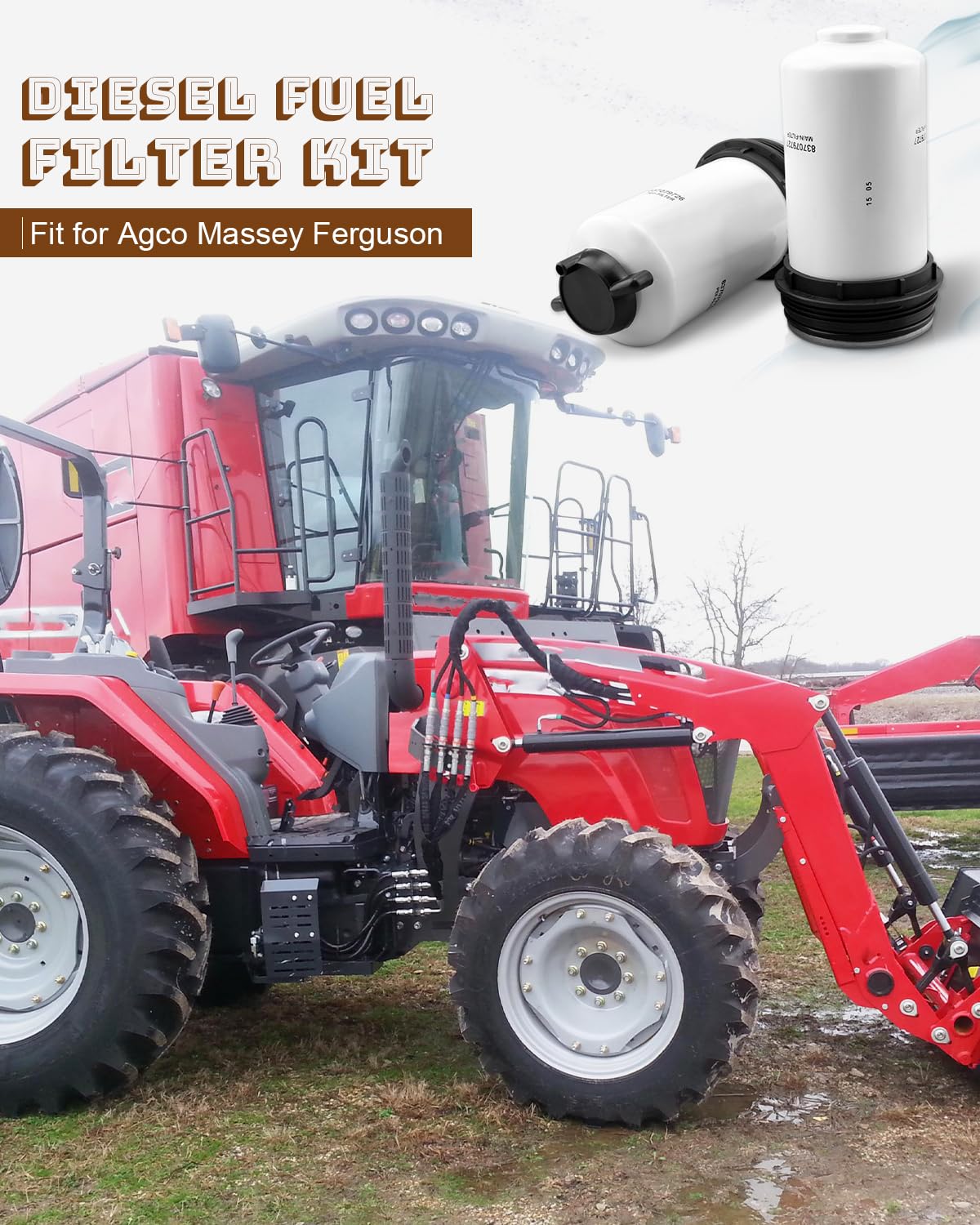 V837091436 - Kit de filtro para tractor utilitario Agco Massey Ferguson 4607 4609 4610