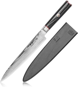 Cangshan YARI Series 8-inch Sashimi Knife with Sheath, X-7 Damascus Steel, 501288