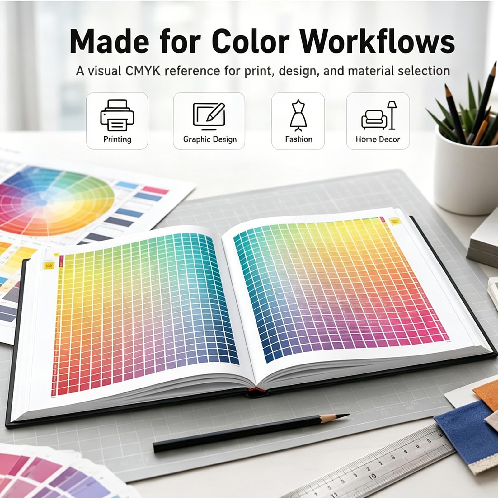 4-Farben-Farbanpassungshandbuch, CMYK-Farbkarte Zum Drucken | 83.000 Farben Druckfarben, gedrucktes Referenzhandbuch für Grafikdesign, Innenarchitektur und Druckfarbanpassung
