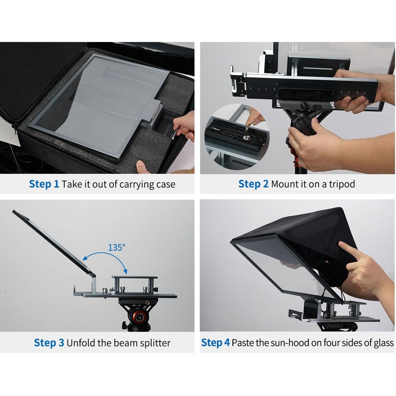 Gobbo, Gobbo Sollevabile Portatile in Lega di Alluminio HD da 16 Pollici, Supporto APP e Controllo BT, Compatibile con Tablet, Smartphone, Fotocamera, per Vlogger Didattico Online