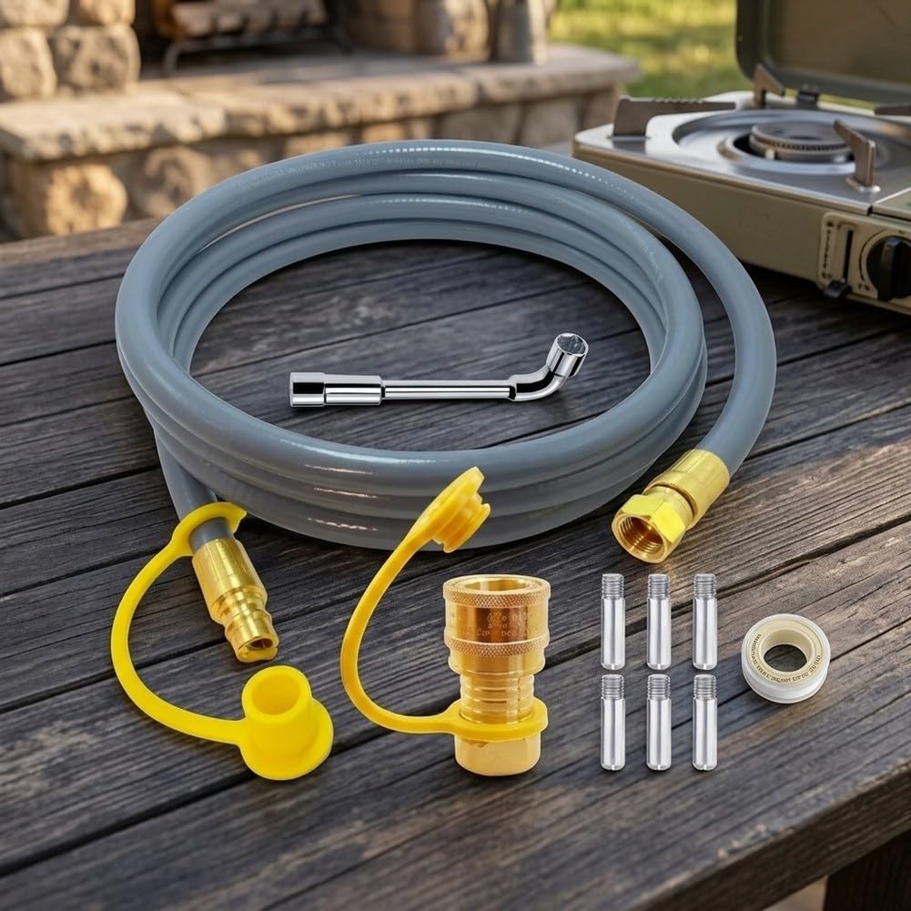 Manguera de Gas Propano 10ft 3/8 Pulg para Conexión Rápida Manguera | para Conexión rápida, material para robusto, 10 pies longitud, para ideal barbacoas, antifugas garantizado