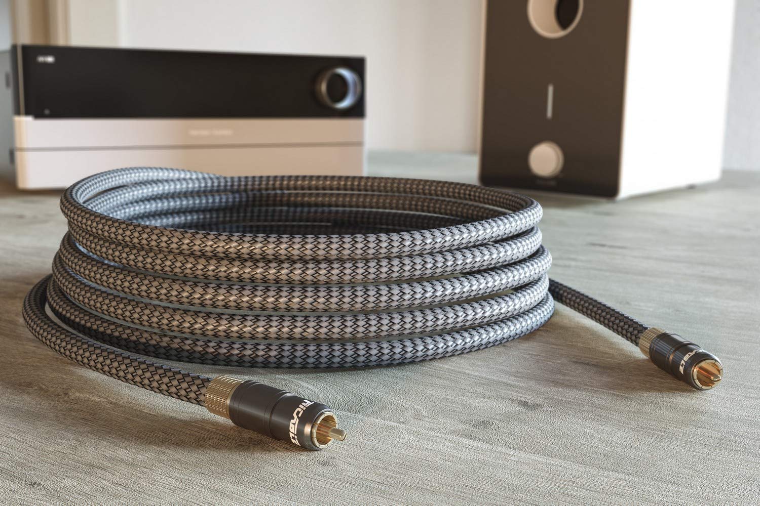 Ricable MB3 Magnus Sub 3 MT - Câble Audio de Signal Hi-FI RCA pour Subwoofer/Caisson de Basse