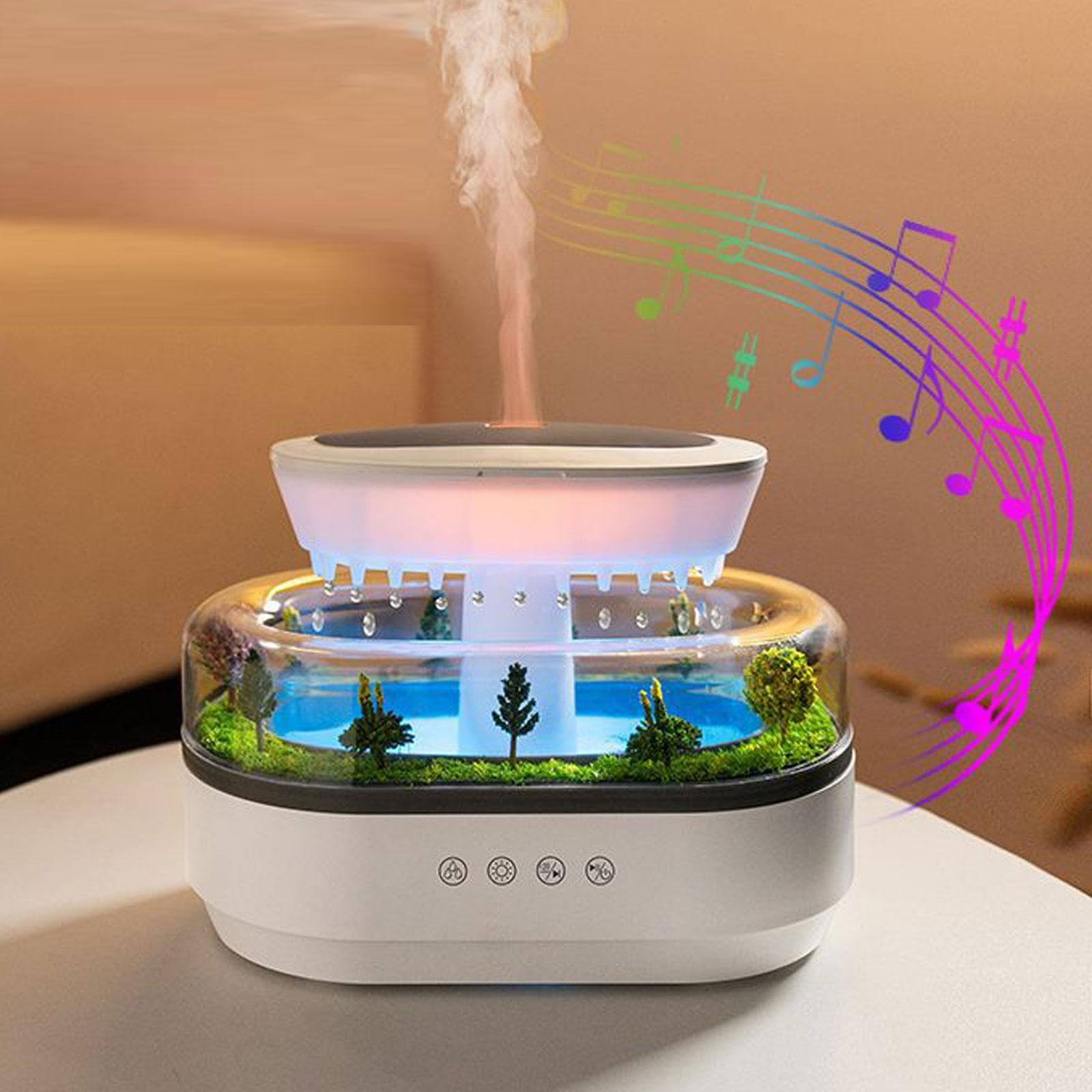 perfk Diffuseur d'huiles essentielles, veilleuse, d'air en Forme de Goutte de Pluie, diffuseur d'arôme Multifonctionnel pour Chevet, Bureau,