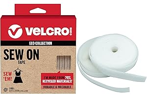 VELCRO Brand ECO Collection Sew On Tape for Clothes and Fabrics