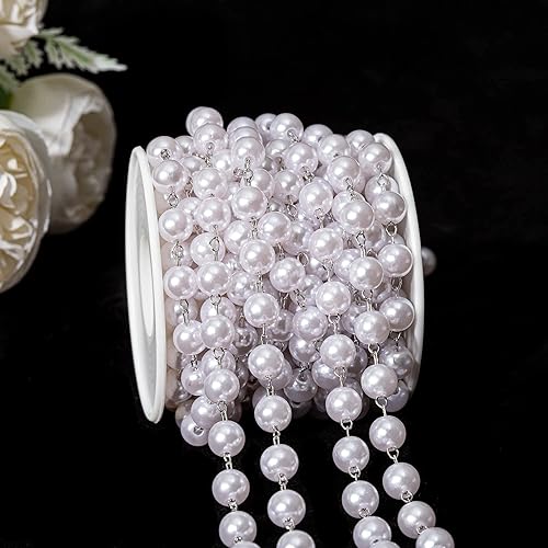 Vista 19 de KAOYOO 2 Yard Heart Shaped Acrylic Bead Bohemian Style Beaded Gold Chain for Wedding Decor Sewing Crafts, DIY Accessories Embellishments(2 Yard Gold)