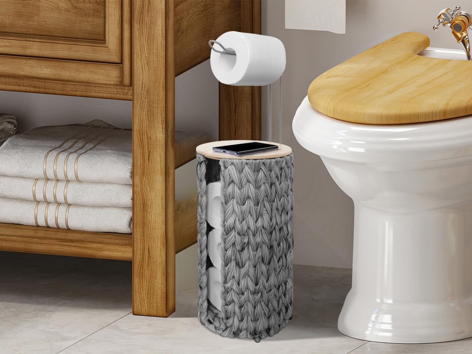 Onu, Porte-Rouleau Papier Toilette Avec Couvercle, Chrome[u2241