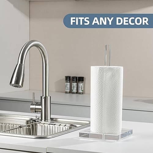 Miniatura 4 de Antimbee Soporte para toallas de papel acrílico transparente, soporte de torre de papel de mesa, dispensador de toallas de papel de encimera para