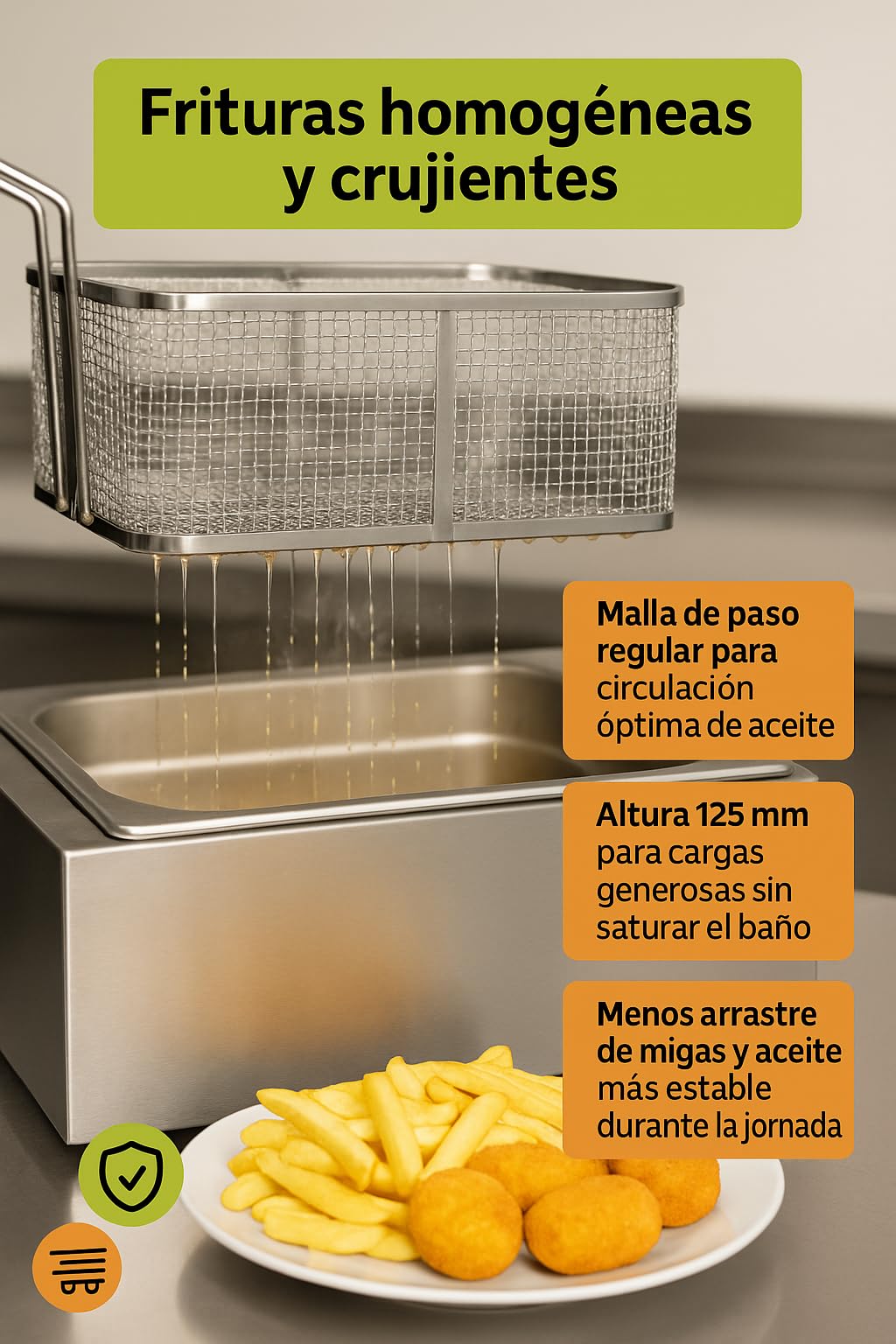 CubetasGastronorm ®- Movilfrit - Cesta Freidora 205x290x125mm Movilfrit - P 907041