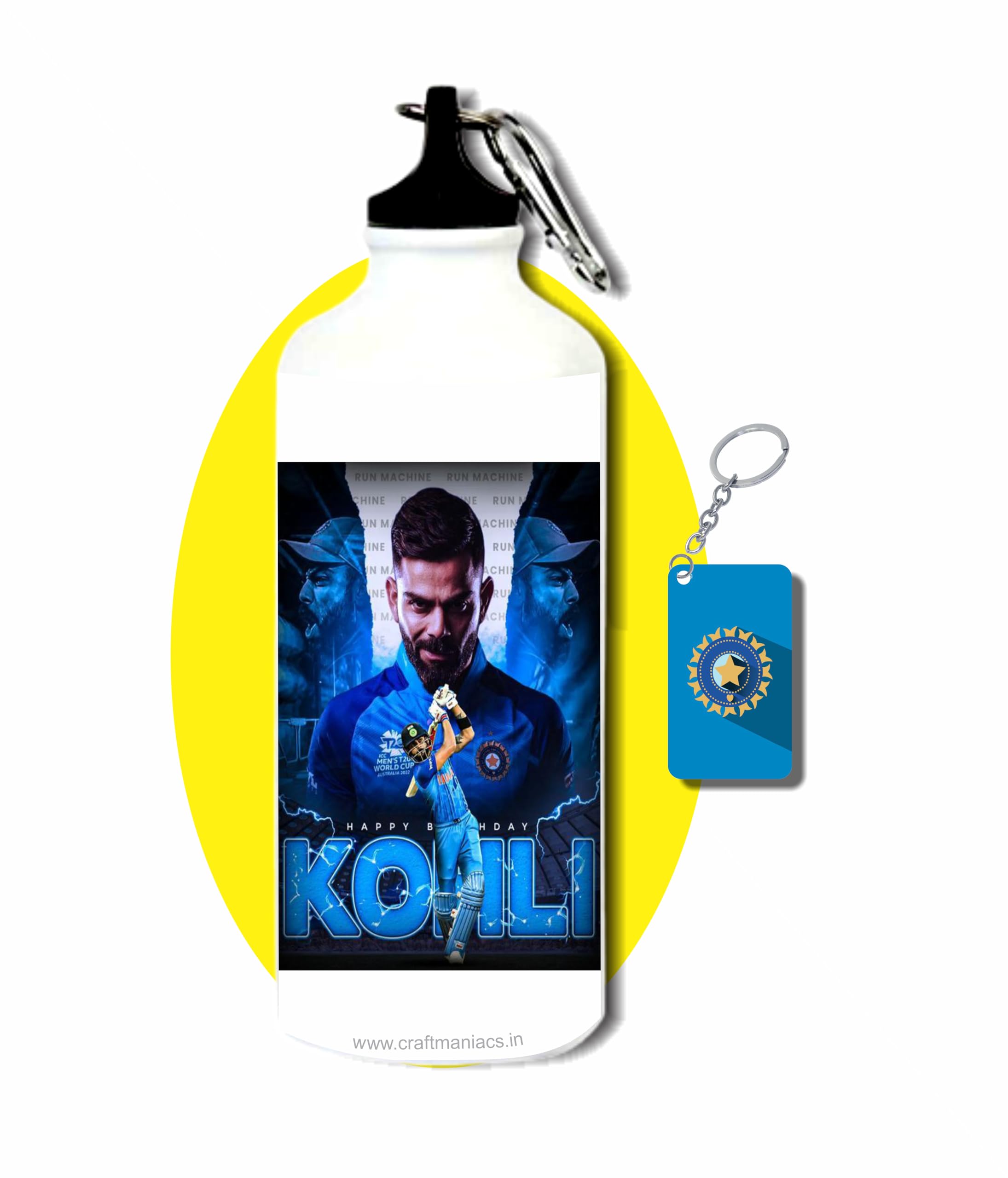 CRAFT MANIACS VIRAT KOHLI THE KING 600 ML SIPPER BOTTLE & FREE WOODEN MDF KEYCHAIN BPA & LEAD FREE SIPPER BOTTLE FOR CRICKET ENTHUSIASTS-picture-28