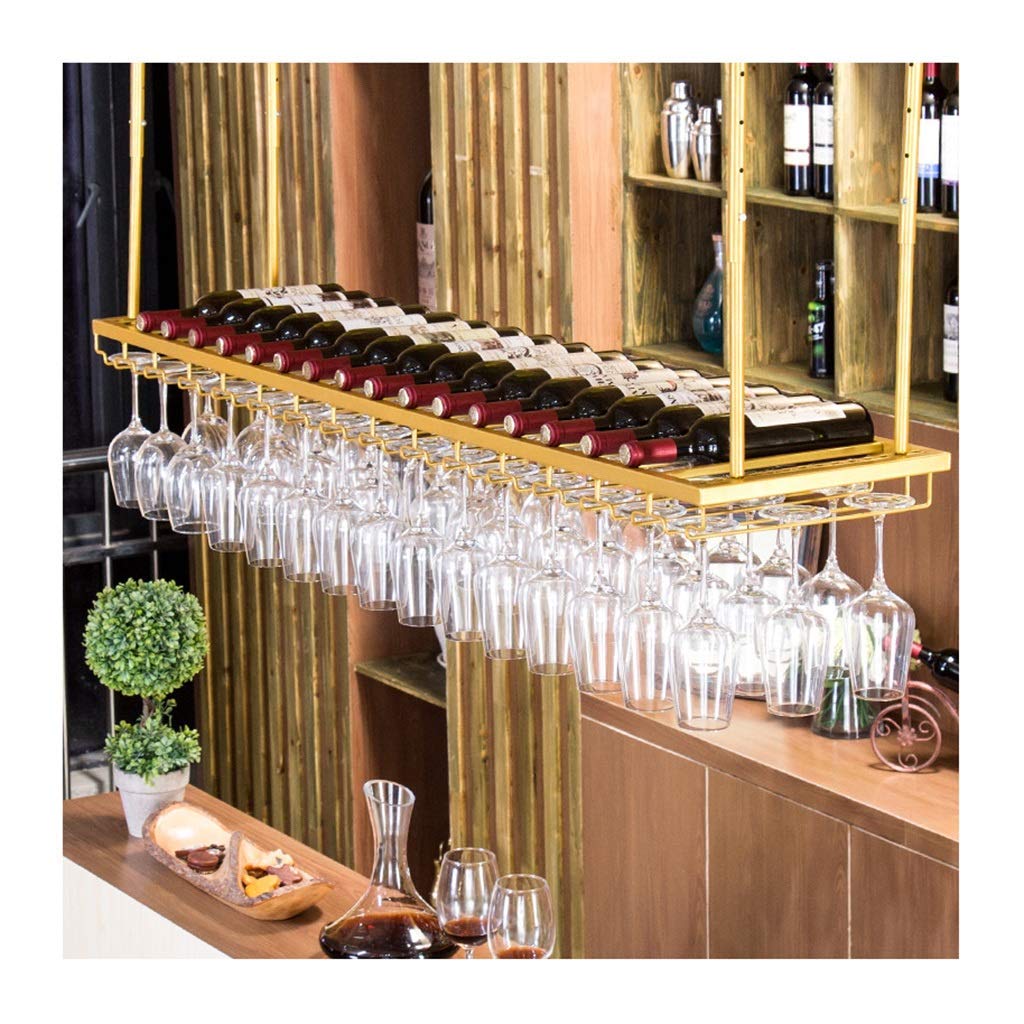 Porte-gobelet suspendu à barre en finition or pour une décoration luxe