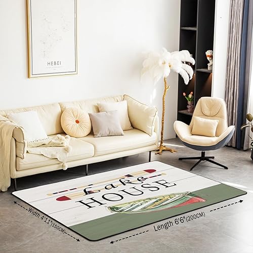 Miniatura 8 de Bonita alfombra de área para automóvil de 3 x 5 pulgadas, alfombra de sala de estar para dormitorio, tapete temático de caza de osos de bosque,