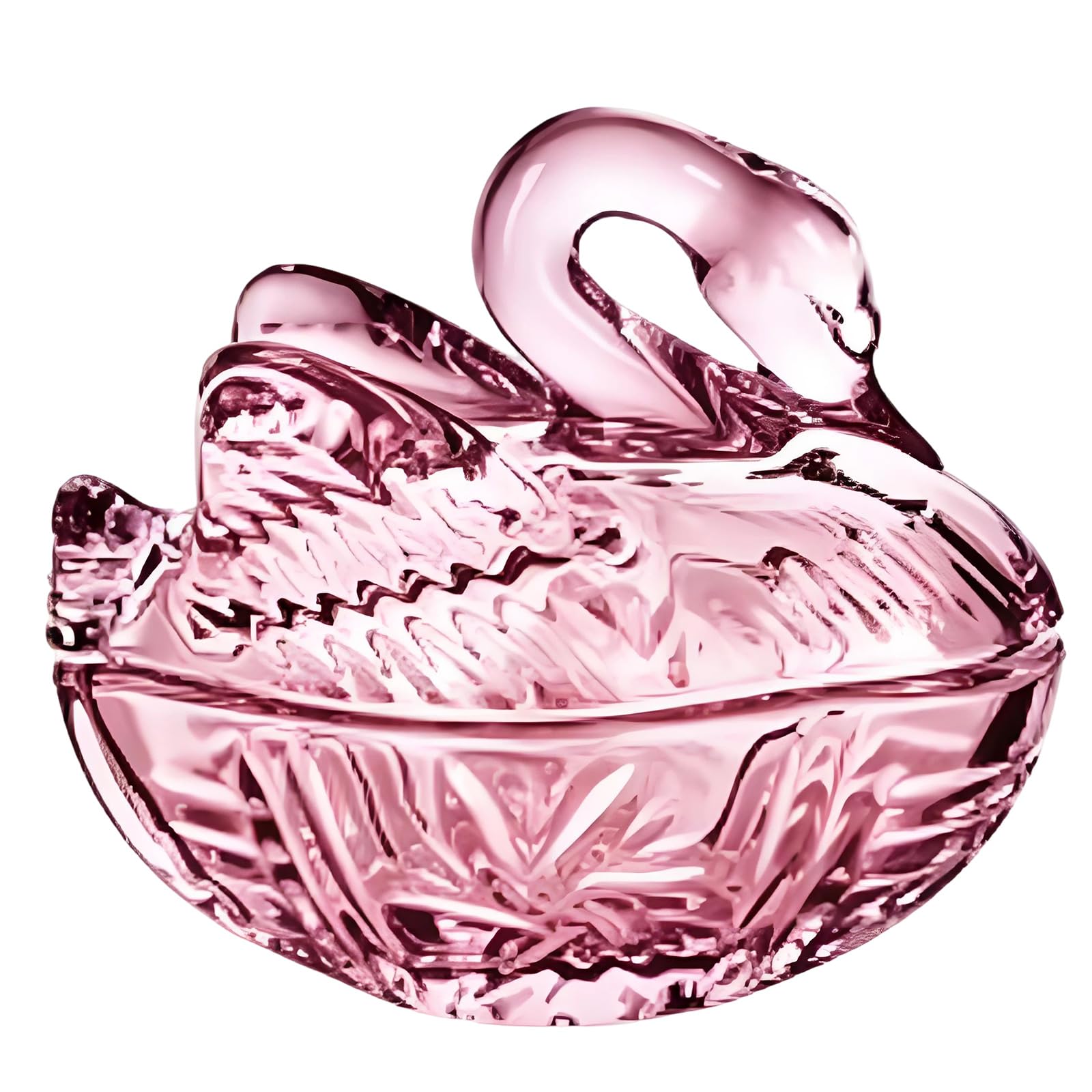 Wrapped Treat Display Glass Jar with Cygnet Lid, Decorative Covered Container for Tabletop Accent in Entryways or Shelves Clear Candy Jar with Lid Decorative Treat Container Covered Accent Bowl Table