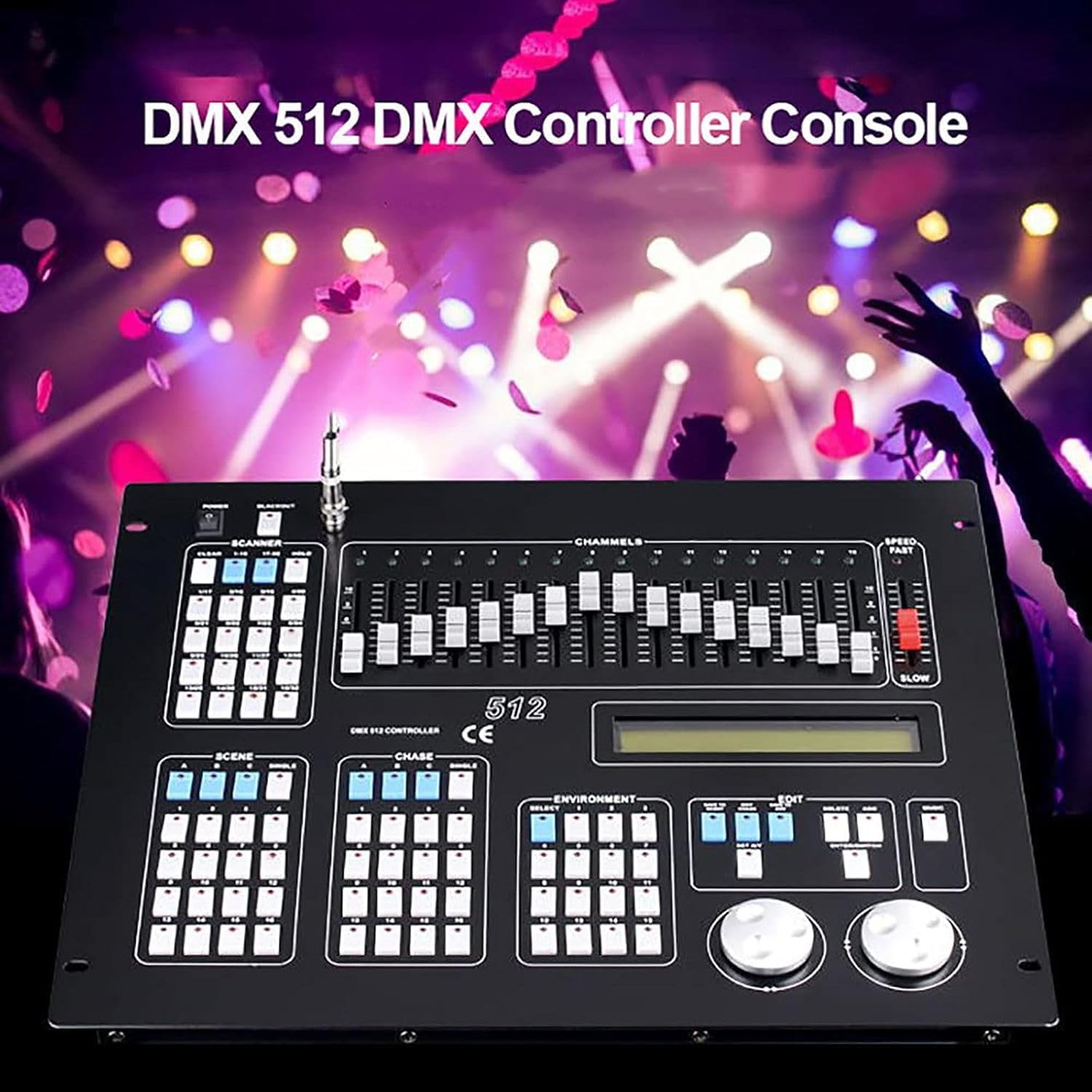Controlador De DJ DMX 512, Mezclador Profesional para Control De Iluminación De Escenarios, Pantalla Digital Led, 16 Canales, para Fiestas, Eventos, Karaokes Y Bares.