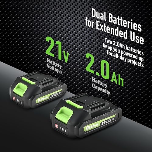 Miniatura 6 de DEHANTOOLS Motosierra Mini de 6 Pulgadas Inalámbrica, Sierra de Cadena Eléctrica Sin Escobillas con 2 Baterías de 2.0Ah y 3 Cadenas, Podadora de