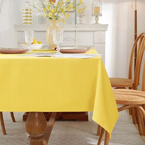 Miniatura 1 de Mantel rectangular de tela texturizada, resistente a las arrugas y a las manchas, mantel de poliéster resistente al agua, mantel de mesa de granja,